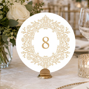 Elegant Gold Heirloom Wedding Table Number