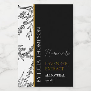 Elegant Gold Homemade Lavender Extract Label