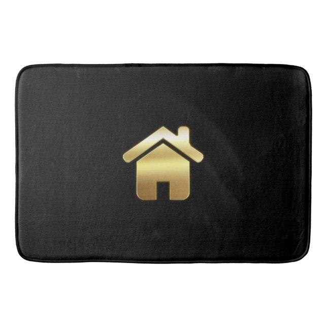 Elegant Gold House Symbol Real Estate Design Bath Mat (Front)