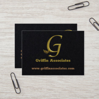 Elegant Gold Initial Letter G Logo Business Card