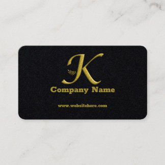 Elegant Gold Initial Letter K Logo Business Card