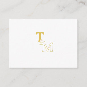 Elegant Gold Initial Monogram Enclosure Card