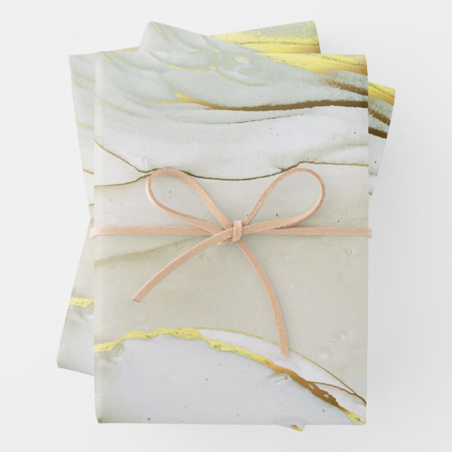 Elegant Gold Ink Abstract Pattern Wrapping Paper Sheet (In situ)