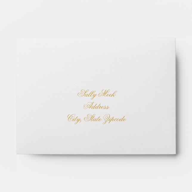 Elegant Gold Interior Wedding RSVP Envelope (Front)