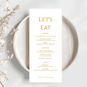 Elegant Gold Islamic Wedding Menu Card Flat Menu