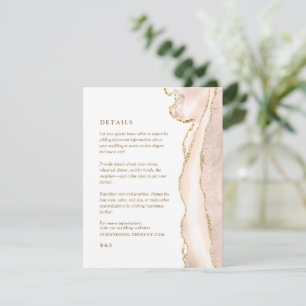 Elegant Gold Ivory Agate Wedding Details Enclosure Card