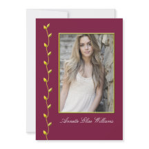 Elegant Gold Ivy and your Photo burgundyBG