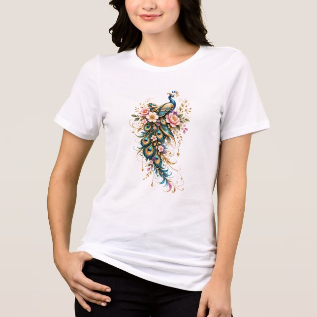 Elegant Gold & Jewel Tone Artwork Tri-Blend Shirt (Front)