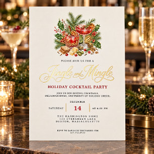 Elegant Gold Jingle and Mingle Christmas Party