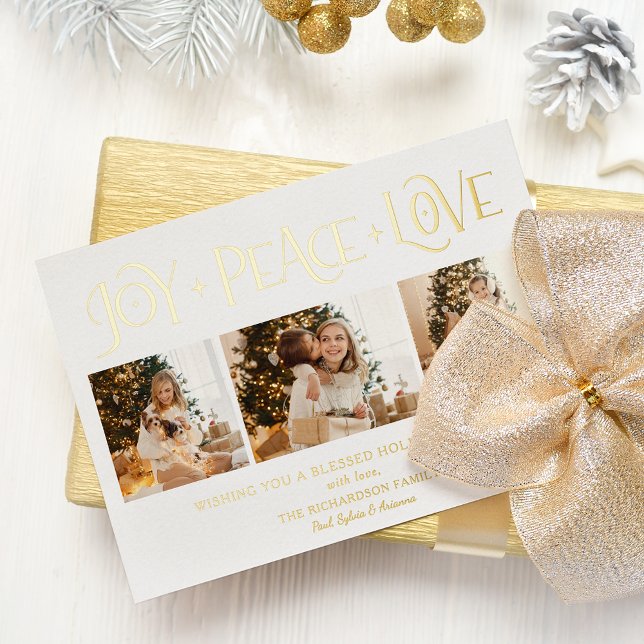 Elegant Gold Joy Peace Love Script 3-Photo (Creator Uploaded)