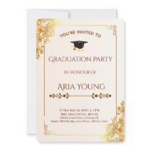 Elegant Gold Lace and Floral Graduation Party