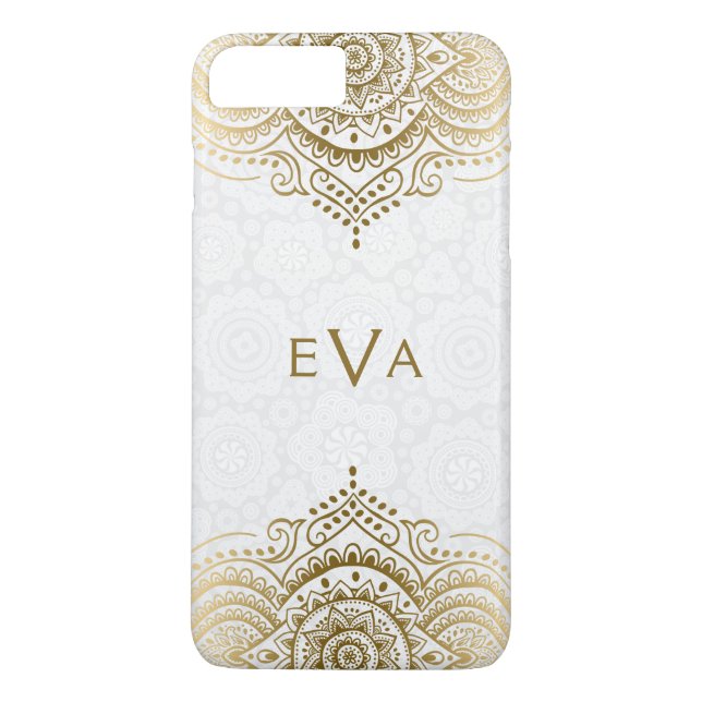 Elegant Gold Lace On Custom White Background Case-Mate iPhone Case (Back)