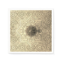 Elegant Gold Lace Pattern Paper Napkins