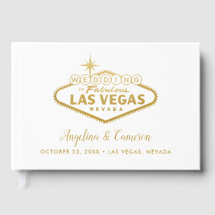 Elegant Gold Las Vegas Destination Wedding Guest Book