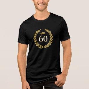Elegant Gold Laurel Wreath Crown 60th Birthday Tri-Blend Shirt