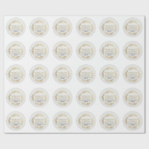 Elegant Gold Laurel Wreath Thank You For Supportin Wrapping Paper