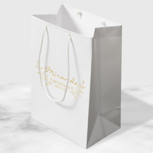Elegant Gold Laurels Personalised Bridesmaids Medium Gift Bag