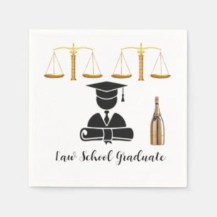 Elegant Gold Law School Graduate Paper Napkin