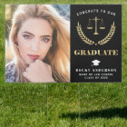 Elegant gold Law school graduation yard sign