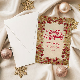 Elegant Gold Leaf Christmas Holiday Card