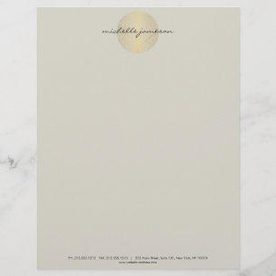 Elegant Gold Leaf Logo on Tan Custom Letterhead