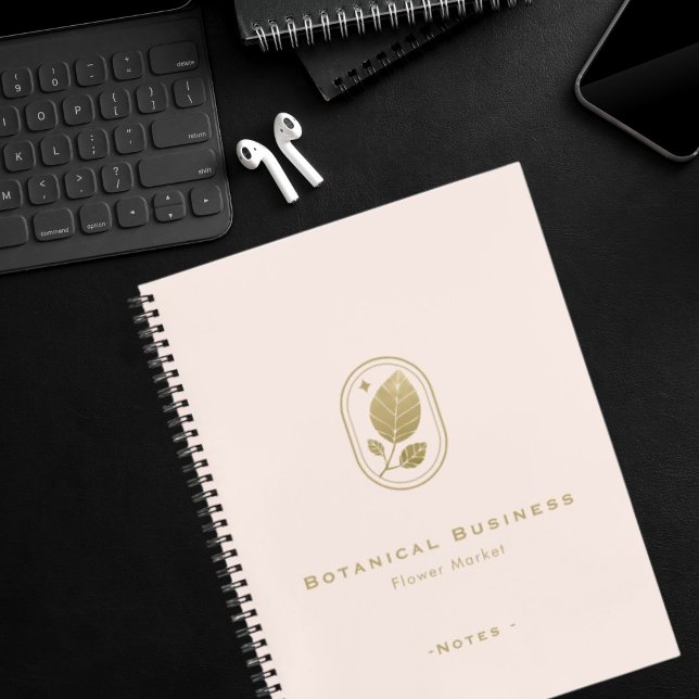 Elegant Gold Leaf Minimal Botanical Cream Pink Notebook (Elegant Gold Leaf Minimal Botanical Cream Pink Notebook)