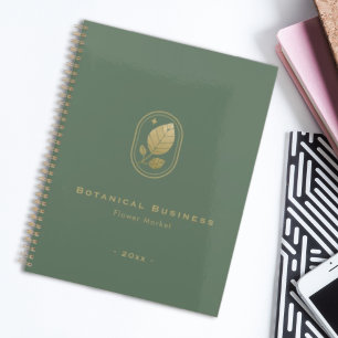 Elegant Gold Leaf Minimal Botanical Green Modern Planner