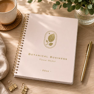 Elegant Gold Leaf Minimal Botanical Soft Pink Planner