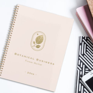 Elegant Gold Leaf Minimal Botanical Soft Pink Planner