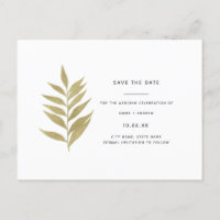Elegant Gold Leaf Save the Date