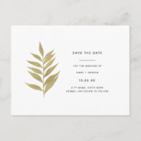 Elegant Gold Leaf Save the Date