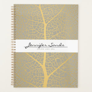 Elegant Gold Leaf Tree Pattern Appointment Book Planner