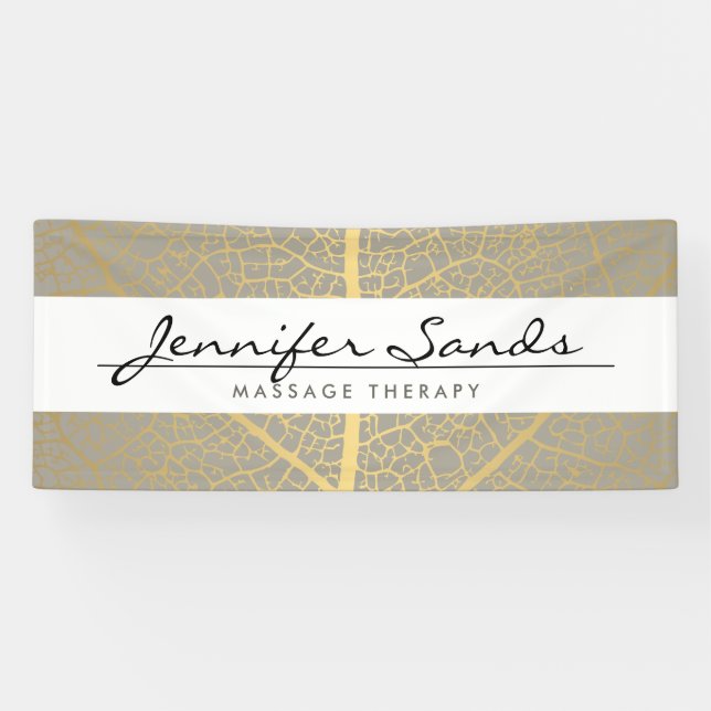 Elegant Gold Leaf Tree Pattern Banner (Horizontal)