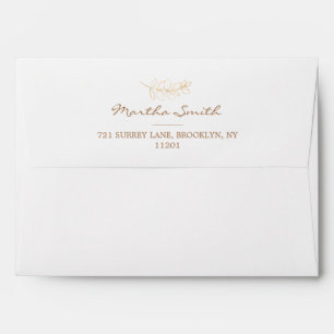Elegant Gold Leave Wedding Envelope