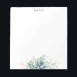 Elegant Gold Leaves Succulents Greenery Notepad<br><div class="desc">Watercolor succulents and gold greenery leaves elegant notepads</div>