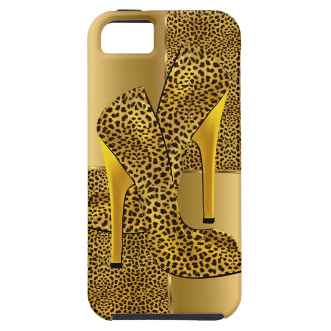 Elegant Gold Leopard High Heel Shoes Animal Case-Mate iPhone Case (Back)