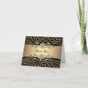 Elegant Gold Leopard Thank You Cards