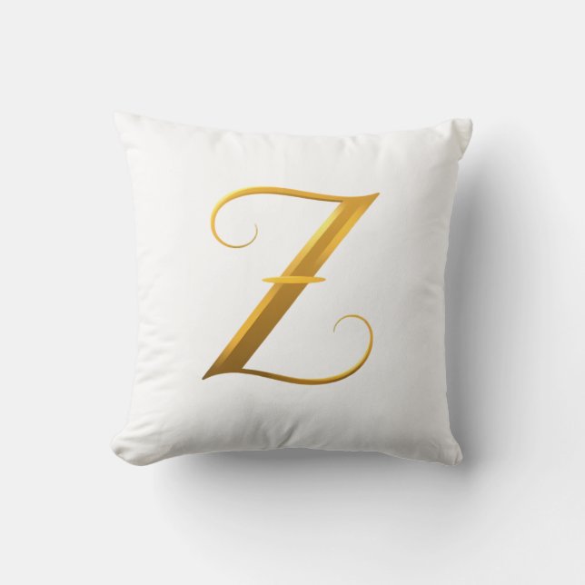 Elegant Gold Letter Z on Light Background Cushion (Front)