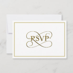 Elegant Gold Lettering RSVP Cards