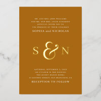 Elegant gold Light Brown typography detail wedding