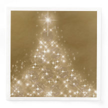 Elegant Gold Lighted Christmas Tree