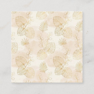 Elegant Gold Line Art Tropical Botanical Enclosure Card