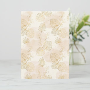 Elegant Gold Line Art Tropical Botanical Invitation