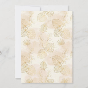 Elegant Gold Line Art Tropical Botanical Invitation