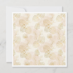 Elegant Gold Line Art Tropical Botanical Save The Date