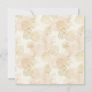 Elegant Gold Line Art Tropical Botanical Thank You Card