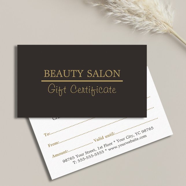 Elegant Gold Line Grey Beauty Gift Certificate (Creator Uploaded)
