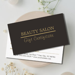 Elegant Gold Line Grey Beauty Gift Certificate