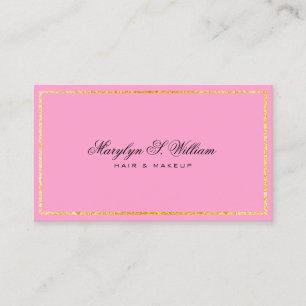 Elegant Gold line Hair and Makeup Beauty artist Business Card