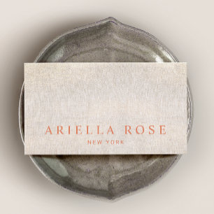 Elegant Gold Linen Professional Business Card